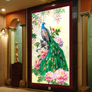 Peacock Peony Flower 5D DIY Diamond Cross Painting Sewing Crafted Diamond Stick
