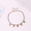Rhinestone Pendant Necklace Women Butterfly Choker Bride Wedding Jewelry Gift