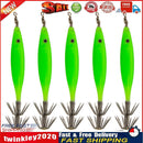 5pcs Luminous Shrimp Lures 8cm Squid Jig Hook Octopus Hard Baits (Green) Newly