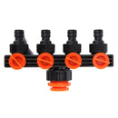 4 Way Hose Splitters Automatic Watering Pipe Linker Timer Garden Irrigation