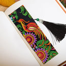 2pcs Diamond Painting Exquisite Peacock Leather Tassel Bookmark Embroidery Craft