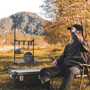 Outdoor Desktop Storage Rack Multifunction Desk Hanging Hook Shelf Stand