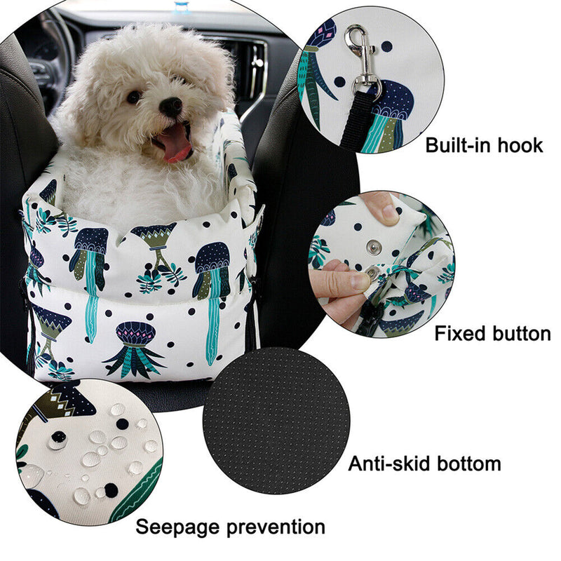 Pet Dog Car Carrier Seat Bag Basket for Small Cat Dogs Safety Travel Bed Ho