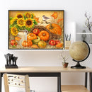 11CT Full Embroidery Pumpkin Flower Cotton Print Cross Stitch Home Decoration
