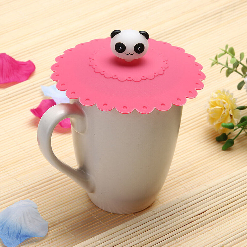 Cute Anti-dust Silicone Glass Cup Cover Coffee Seal Lid Cap (Panda)