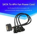 SATA Power Cable PC Cooling Fan Splitter Hub Converter (SATA to 3x4Pin)