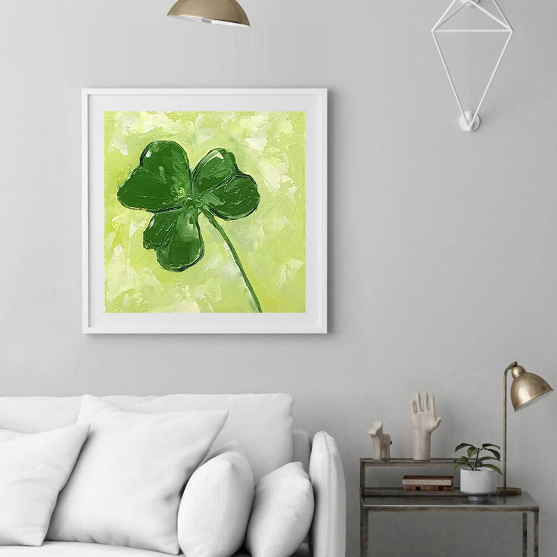 Lucky Shamrock Oil Paint By Numbers Kits Canvas Picture Wall Art DIY Craft
