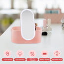 Cosmetics Box - Jewelry & Makeup Storage Train Case with LED Light & Mirror