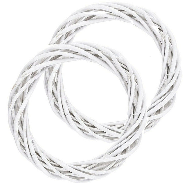 Decorations White Wreath Christmas Rattan Ring Garland Hanging Wreath Wicker