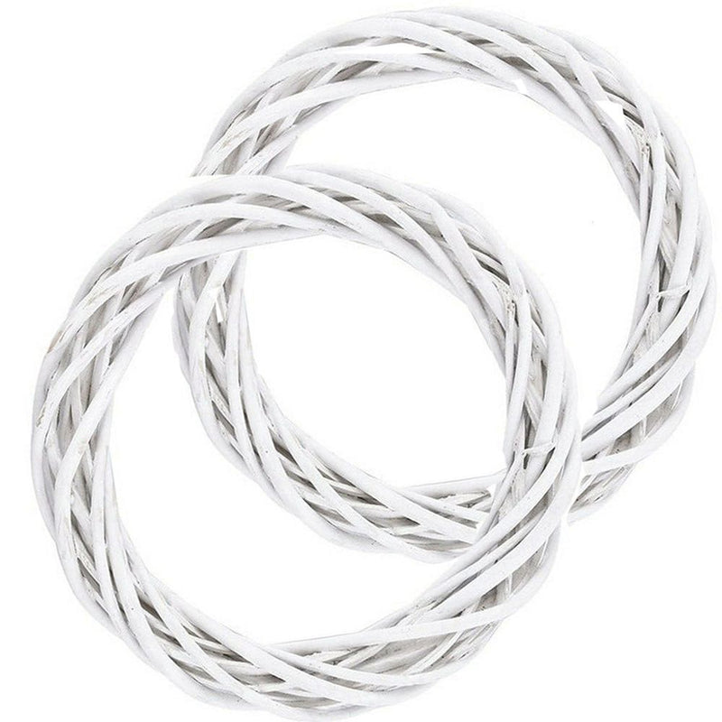 Decorations White Wreath Christmas Rattan Ring Garland Hanging Wreath Wicker