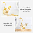 Light luxury Fruit Spoon High-end Metal Swan Base Holder Metal Coffee Spoon Set