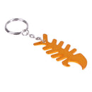 Fishbone Shaped Aluminium Alloy Bottle Opener Anodized Keychains Newly