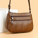 Fashion Women Shoulder Bag PU Leather Solid Messenger Multi-pocket Purse Handbag