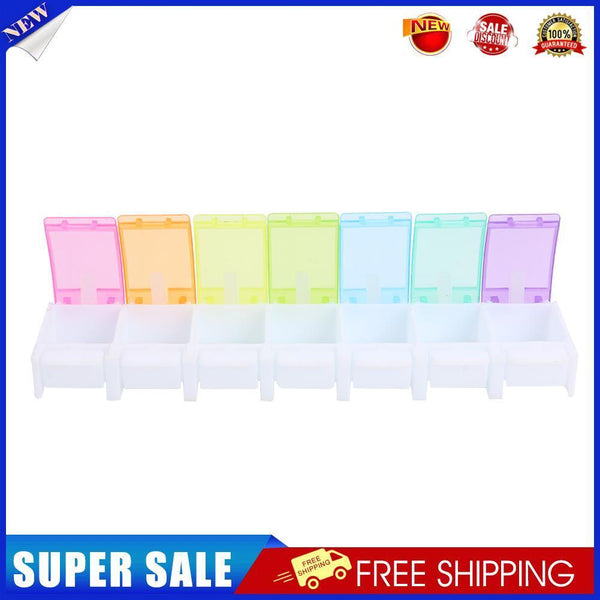 7 Day Pill Medicine Storage Box Rainbow Tablet Weekly Organizer (No Word)