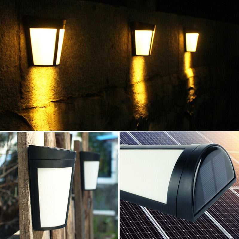 6 LED Solar Power Light Sensor Wall Light  Garden Fence Lamp Warm White Newly