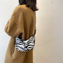 Autumn Plush Crossbody Bag Women Animal Print Travel Chain Shoulder Satche Purse