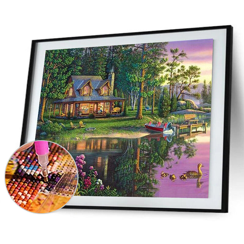 DIY House Square Diamond Mosaic Picture Art Diamond Painting Kit