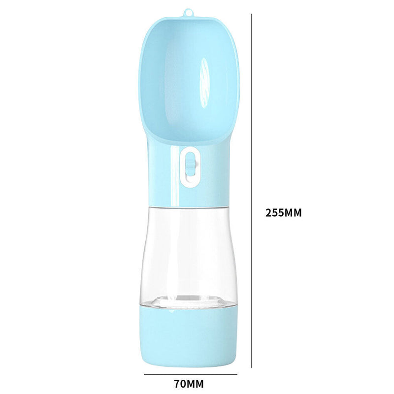 Portable Pet Water Bottle Dog Outdoor Leakage Proof Dispenser Feeder (Blue)