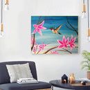 Hand Painted Oil Paint by Numbers DIY Flower Bird Drawing Wall Decoration Gift