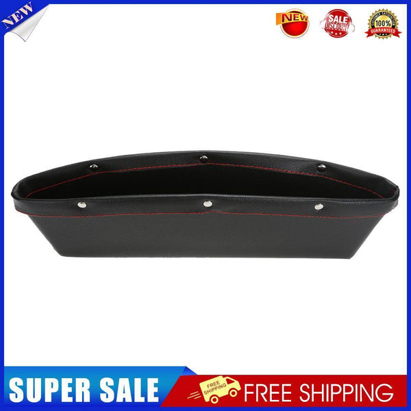 PU Leather Catcher Box Car Seat Slit Storage Pocket (Black)