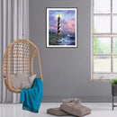 5D DIY Full Drill Round Shape Sea Tower Rhinestone Diamond Drawing for Home