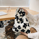 Female Fluffy Fashion Hit Color Coin Wallet Winter Mobile Phone Top-handle Bag