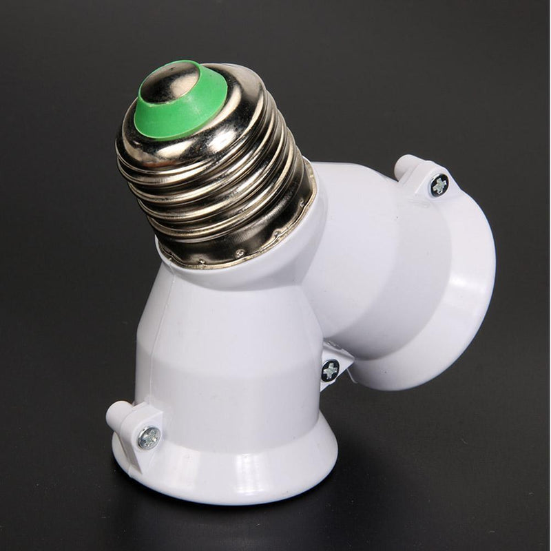 2 in 1 E27 Lamp Socket Splitter Adapter Light Double Y Bulb Base Stand Holder