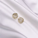 Fashion Party Copper Petal Opal Circle Ear Stud Dangle Earrings Ear Nail