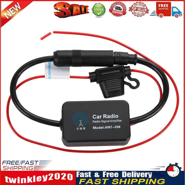 FM 88-108MHz Car Antenna Signal Amp Booster Radio Amplifier Newly