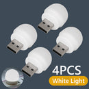 USB Plug Lamp Computer Mobile Power Charging USB Night Light (4pcs-White) UK