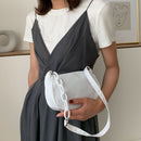 Women Casual Handbag Simple Nylon Daily Female Totes Shoulder Bags (White)