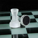 Glass Chess Set Elegant Pieces and Checker Board Game Frosted White Black Q9I7