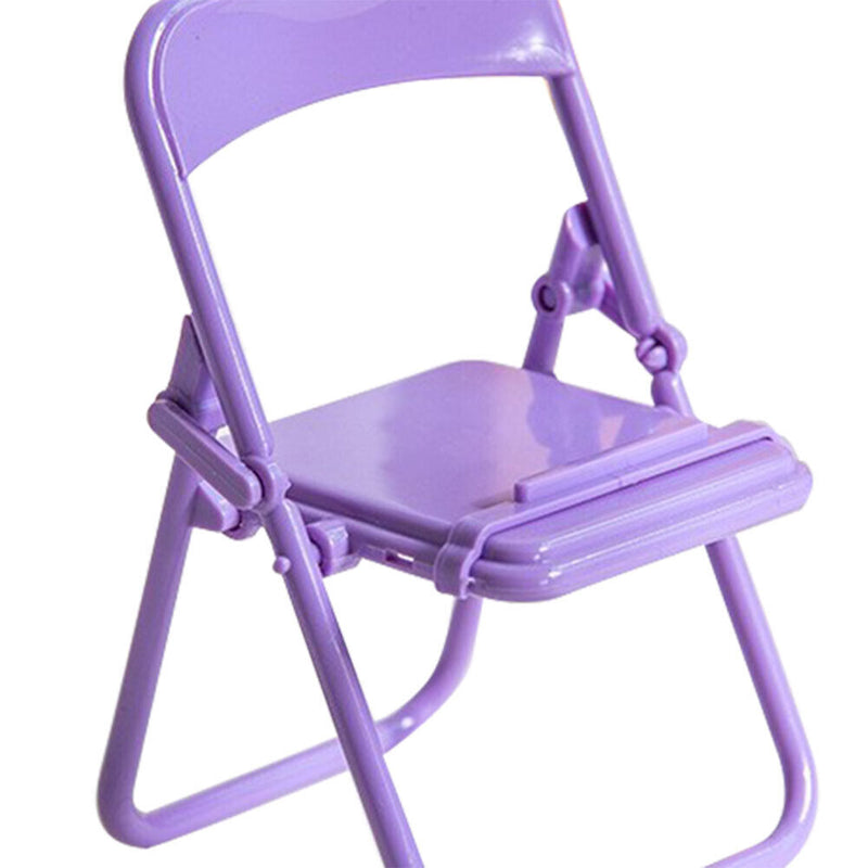 Mini Mobile Holder Creative Folding Chair Table Cell Phone Stand (Purple) Newly