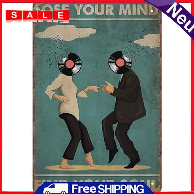 Record Couple Metal Plate Tin Sign for Bar Pub Club Cafe Wall Art Iron Painting