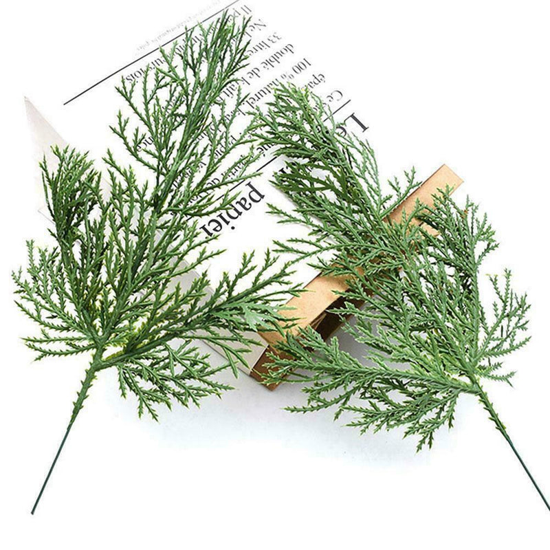 23cm Artificial Cypress Leaves Simulation Flower Christmas Bouquet Wedding G0Z3