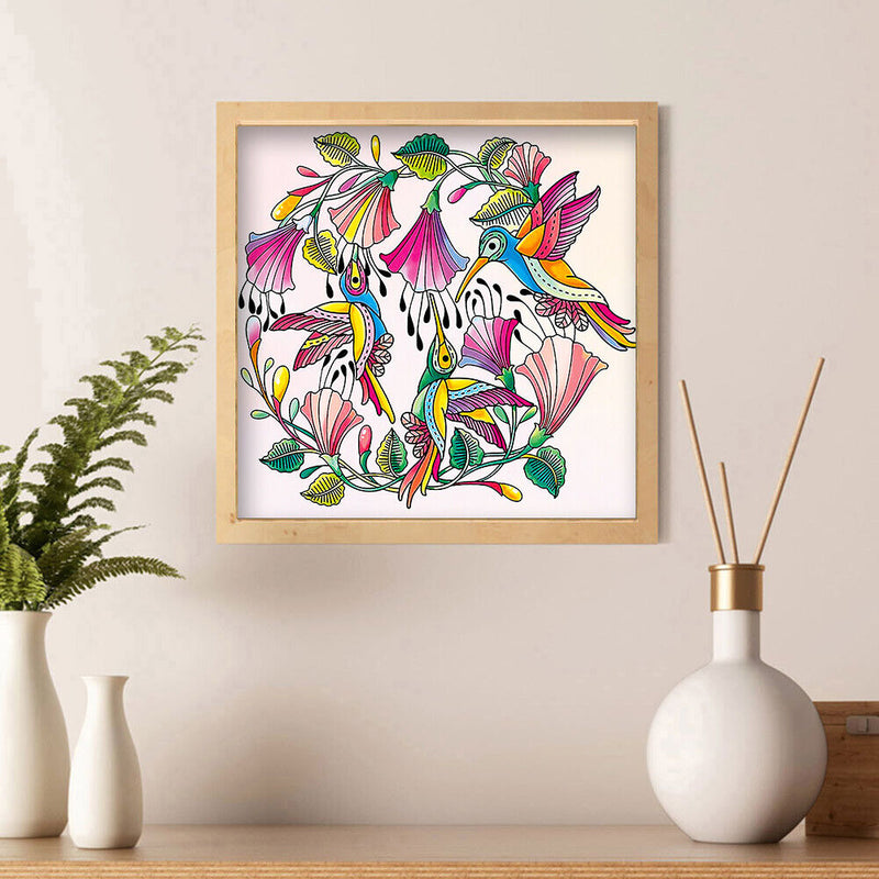 Diamond Painting Partial Special Drill Birds and Flowers Picture of Rhinest