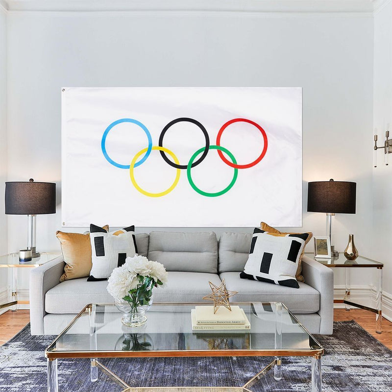 Olympic Decorations Outdoor Banner Olympics Game Flag Polyester Fabric
