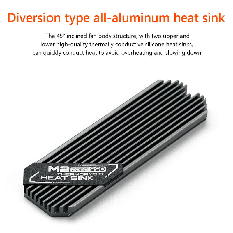M.2 Solid State Hard Disk Heatsink Heat Radiator for PCIE 2280 SSD (Black)