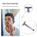 Classic Double Edge Safety Razor with Blades Portable Detachable Shavers