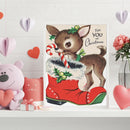 Frameless Oil Paint By Numbers Christmas Deer DIY Canvas Picture Craft Kit Newly
