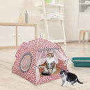 Dog Bed Cat Tent House Mat Puppy Kennel Cushion Pet Pad Supply (Pink S) Newly