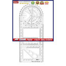 Multifunctional Geometric Ruler Plastic Drawing Ruler for Student School Offi