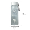 500ml Sports Water Bottle Gradient Frosted Portable Drinking Cup (Grey) Newly