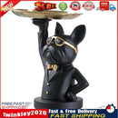 Nordic Luxury Bulldog Storage Statue Fruit Candy Tray Sculpture (Black) Newly
