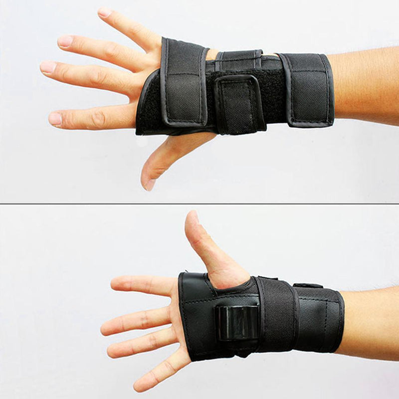 6pcs Elbow Knee Pads Wristguard Skiing Cycling Protective Gear (Black)(M)