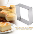 Adjustable Square Mousse Cake Mold Stainless Steel Baking Mould Decorating