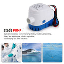 DC 12V 24V 1100GPH Submersible Bilge Pump for Kayak Marine Boat Garden Accessory