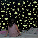 3pcs/set Luminous Rabbit Cloud Star Wall Stickers Waterproof Room Decor Decals