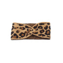 Women Leopard Headwear Crochet Head wrap Knitted Headband Bowknot Turban