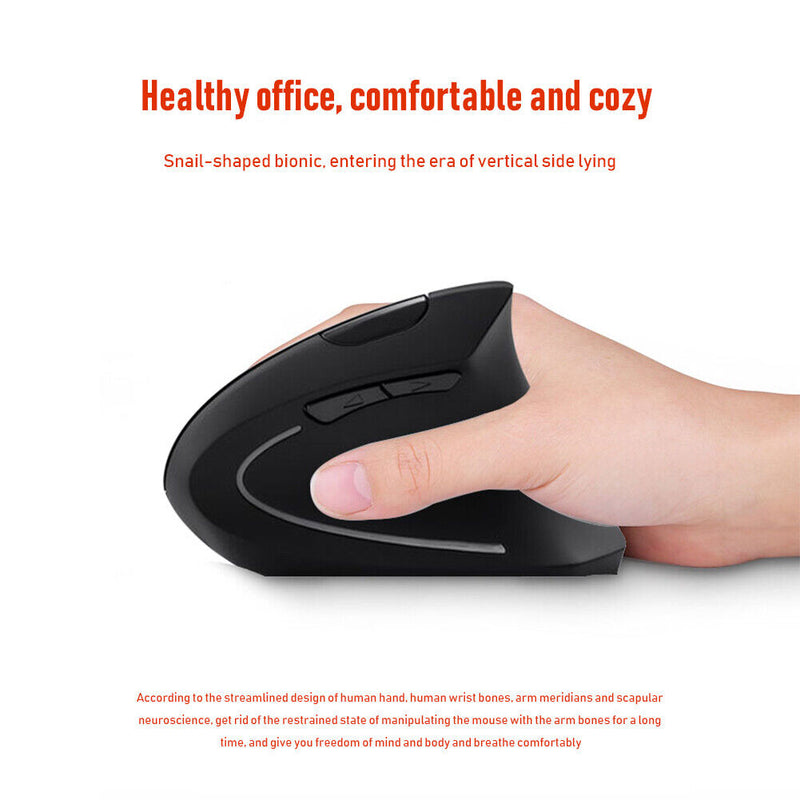 Wireless Vertical Gaming Mouse 4 Gears 1600 DPI Optical Mice for Desktop Laptop